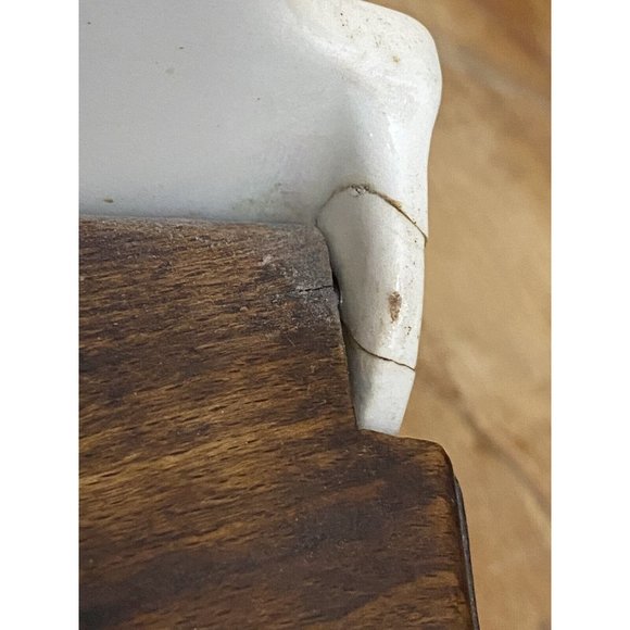 Ditmar Urbach Floral White Porcelain Salt Box Czechoslovakia Wood Lid - Picture 9 of 12